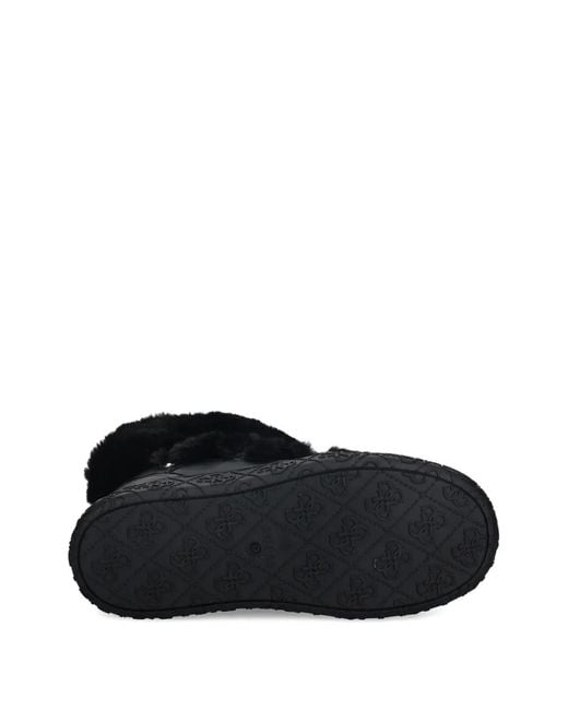 Guess Black Unessa Faux-Fur Boots