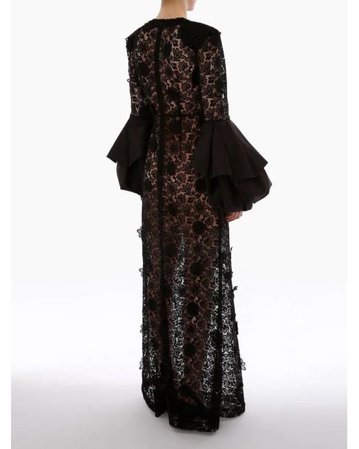 Huishan Zhang Black Jayma Gown Lace
