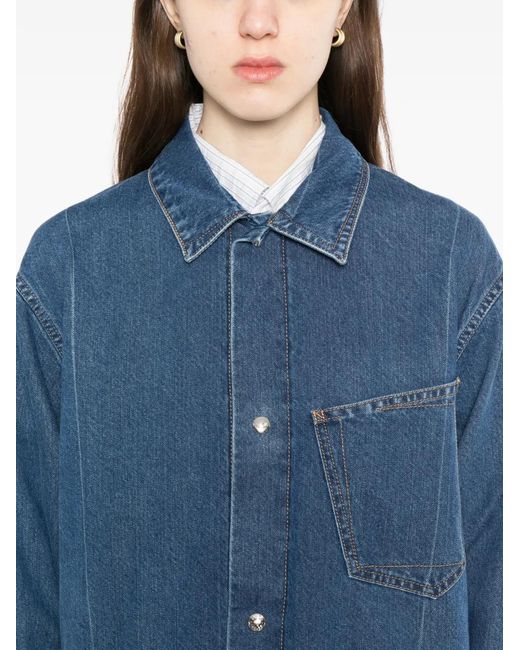 Setchu Blue Exposed-Seam Pockets Jacket