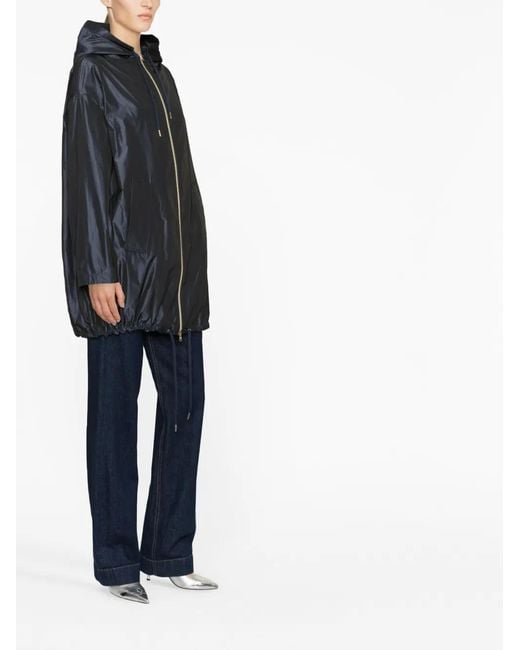 Herno Blue Techno Taffeta Parka Coat