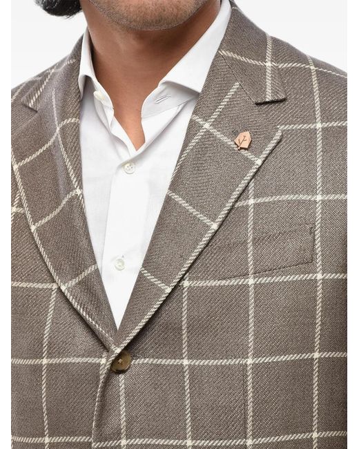 Corneliani Gray Check-Pattern Blazer for men