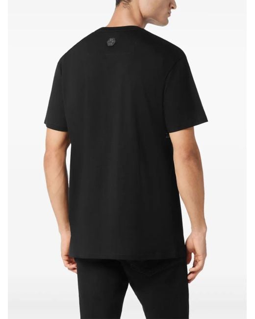 Philipp Plein Black 'Racing Club' Short Sleeve Round-Neck T-Shirt for men