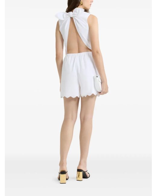 Patou White Open-back Poplin Playsuit