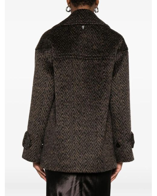 Abrigo Con Motivo De Espiga Dondup de color Black