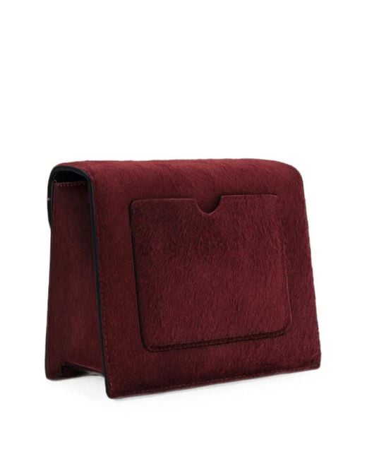 Oscar de la Renta Purple Mini Tro Floral-Appliqué Clutch Bag