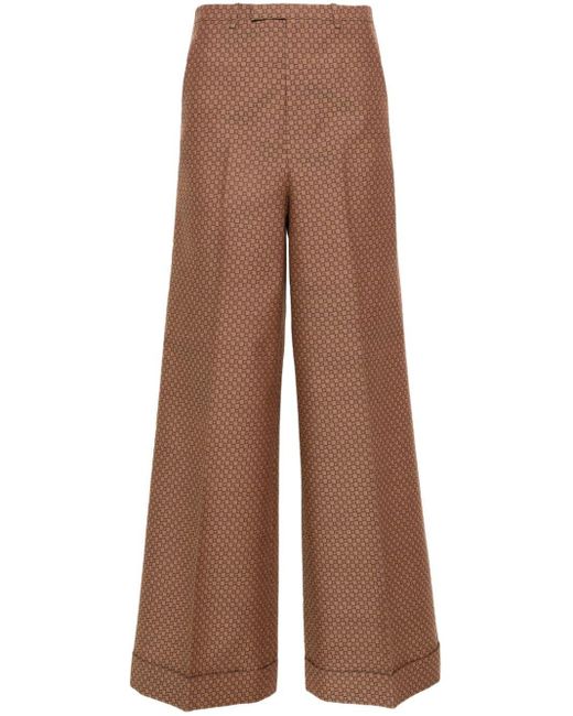 Gucci Brown Square G Tailored Trousers - Women's - Acetate/silk/wool/polyester