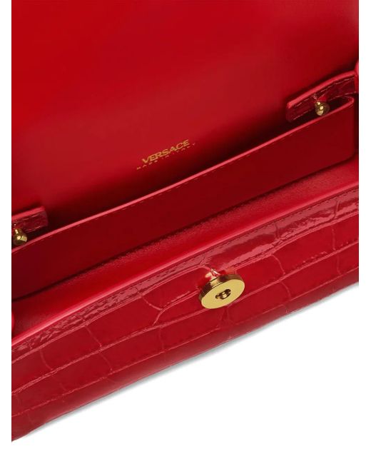 Versace Red Kleine Tasche mit Kroko-Effekt