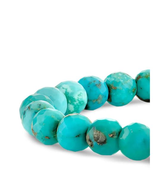Sydney Evan Blue 14k Yellow Gold Love Script Turquoise And Diamond Bracelet