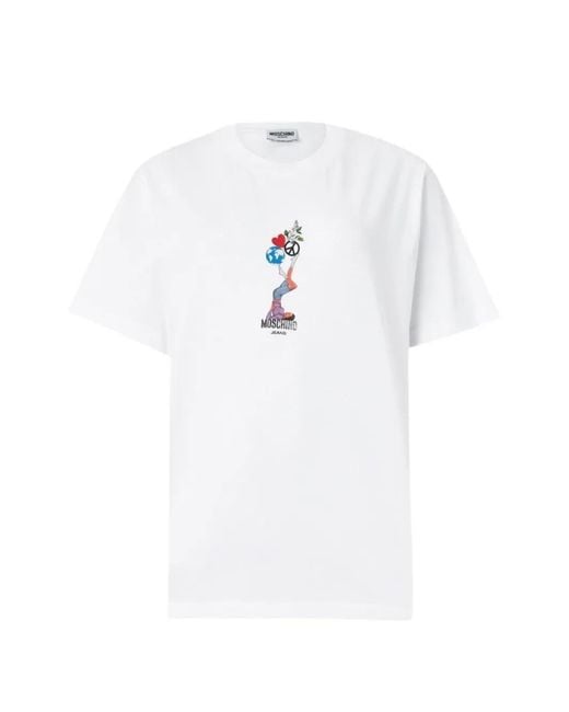 Moschino White Graphic-Print T-Shirt