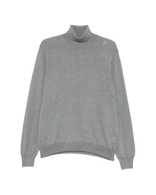 Gran Sasso Gray Roll-Neck Wool Sweater for men