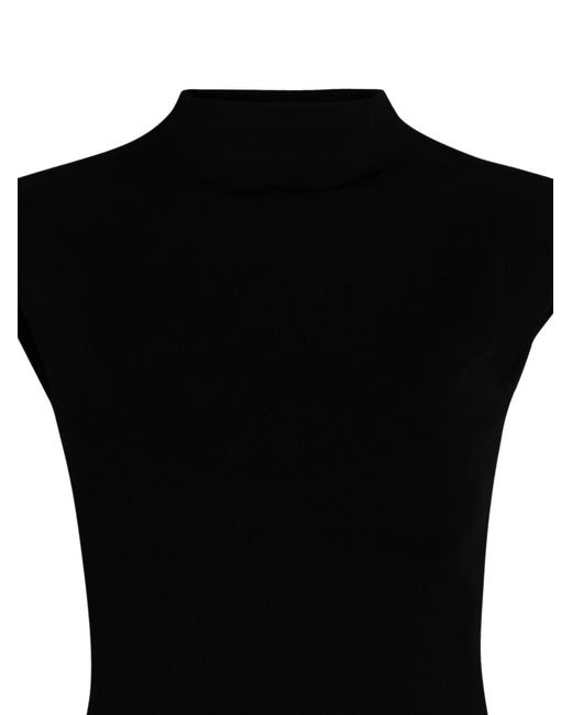 A.W.A.K.E. MODE Black Mock-Neck Top