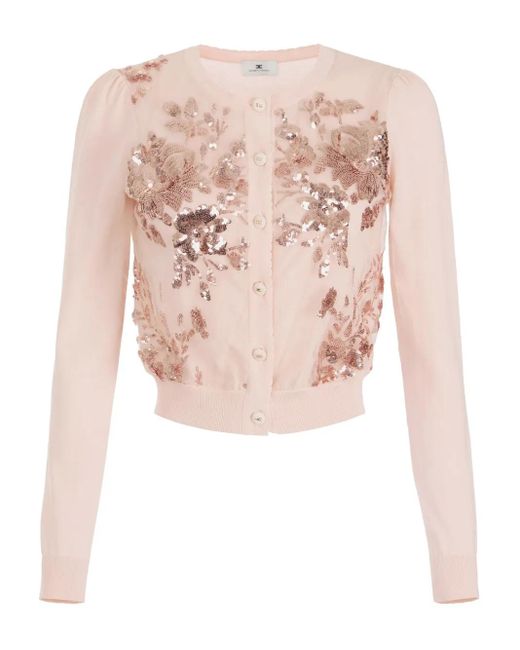 Elisabetta Franchi スパンコール カーディガン Pink