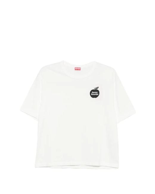KENZO White T-Shirt Sounds À Broderies