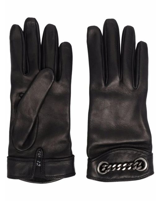 Saint Laurent Black Chainlink Full-Finger Gloves