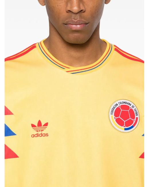 Adidas Yellow T-Shirt With Stripe Detail for men