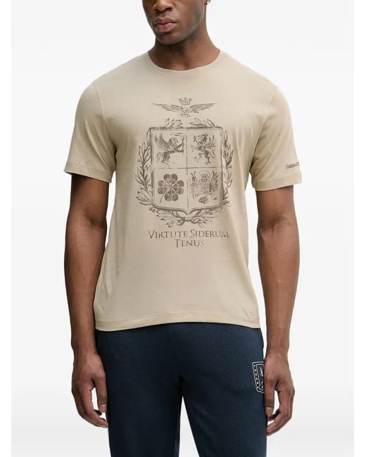 Aeronautica Militare Blue Graphic-Print T-Shirt for men