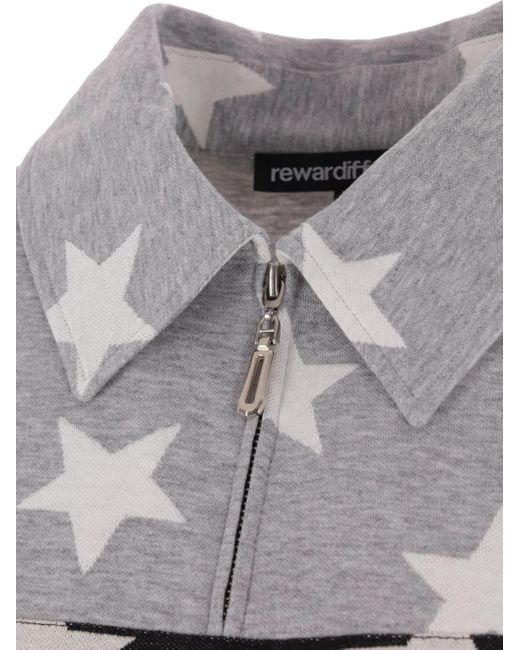 Reward If Found Gray Poloshirt mit Stern-Print