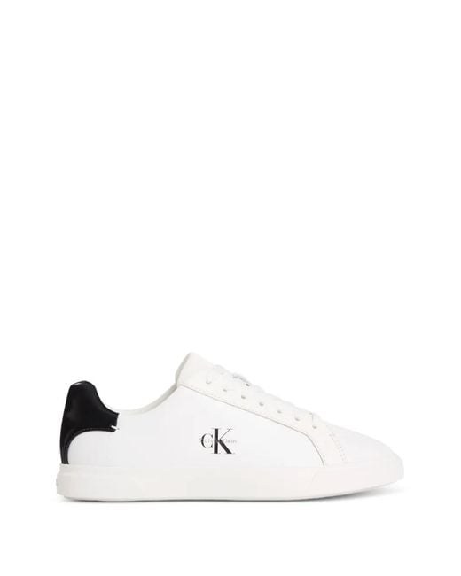 Calvin Klein White Brooke Logo-Detail Sneakers