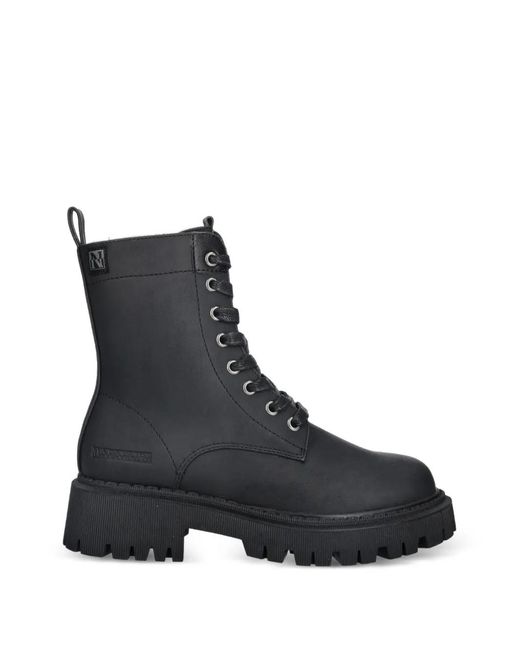 Napapijri Black Lace-Up Lug-Sole Boots