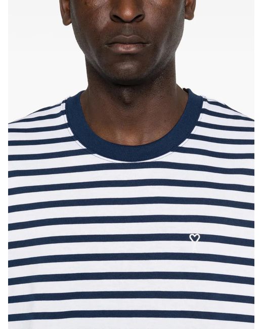 AMI Blue Cotton Short Sleeves T-Shirt Adc for men