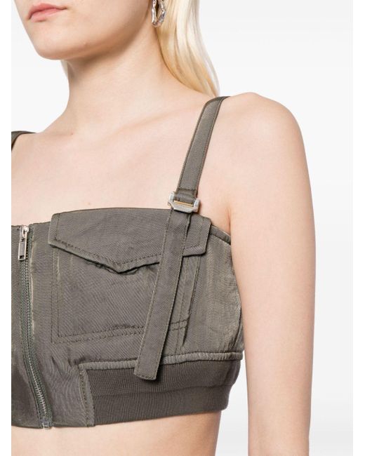 Dion Lee Gray Aviator Cropped Bustier Top