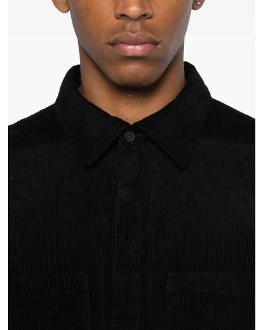 Camicia A Coste di Rick Owens in Black da Uomo