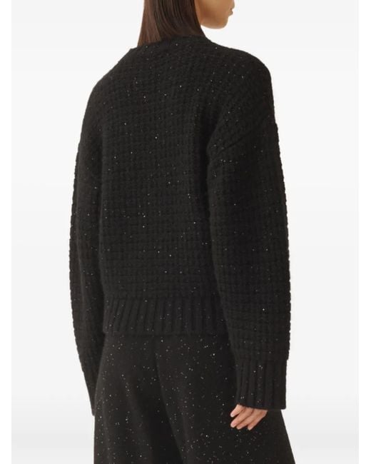 Fabiana Filippi Black Sequin-Embellished Sweater
