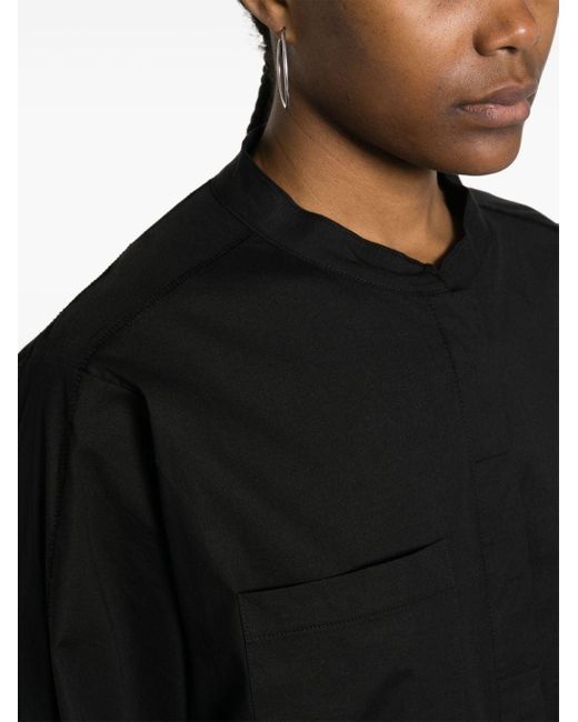 Thom Krom Black Popeline-Hemdkleid mit Nahtdetail