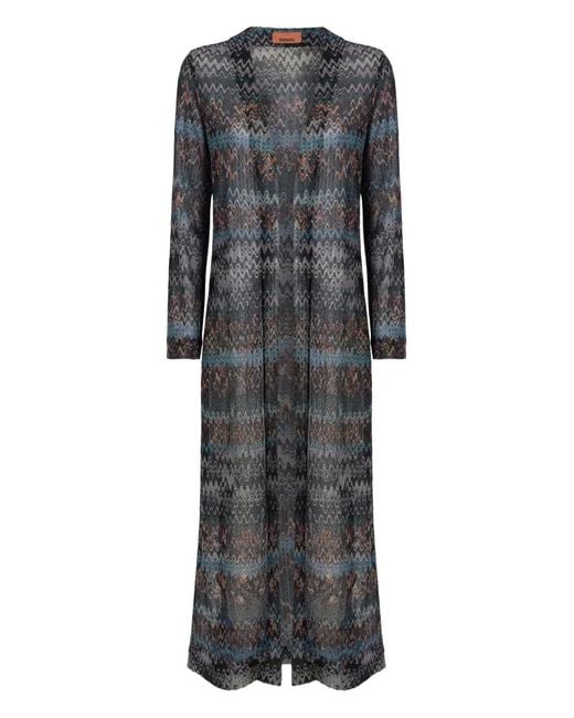 Missoni Gray Patterned Long Cardigan