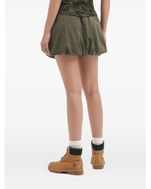 Mini Cream Green Elasticated Balloon Mini Skirt