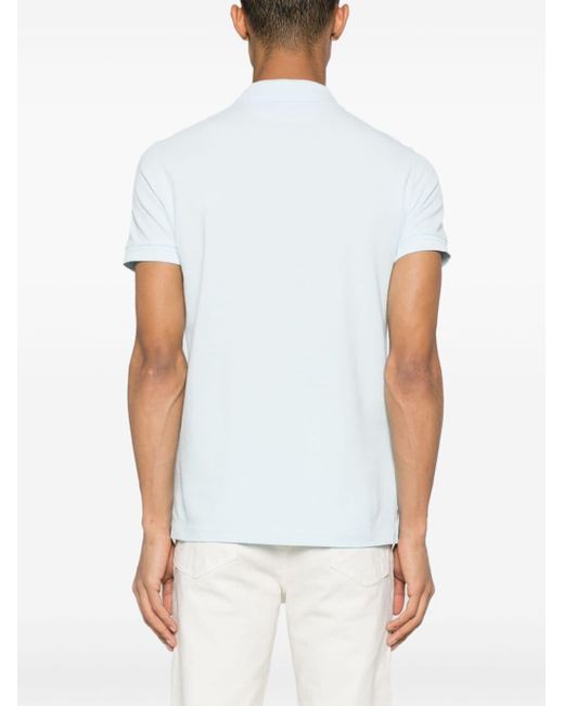 Tom Ford White Braided-trim Cotton Polo Shirt for men