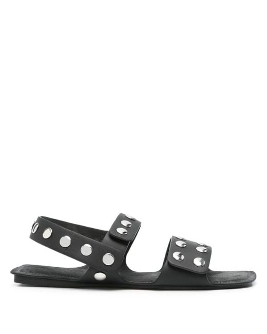 Khaite Black Leather Boden Sandals