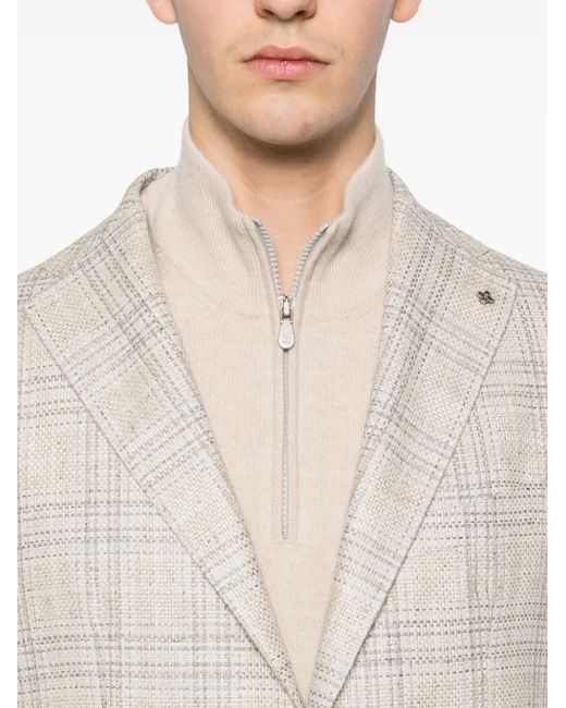 Tagliatore White Long-Sleeve Raw Jacket for men