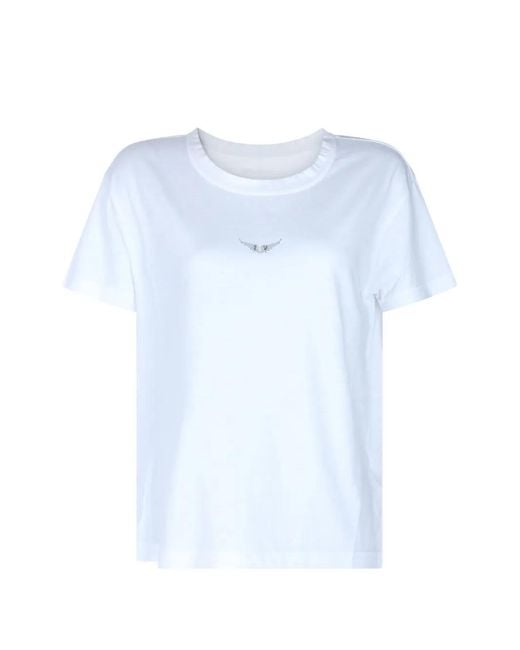 Zadig & Voltaire Blue Marta Embellished-Detail T-Shirt
