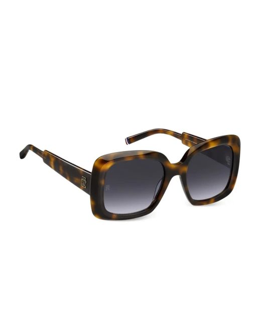 Tommy Hilfiger Brown Tortoiseshell Square-Frame Sunglasses