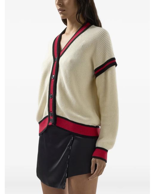 Gcds Natural Logo-Print Cardigan