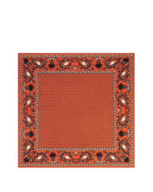 Fursac Orange Border-Detail Pocket Square for men