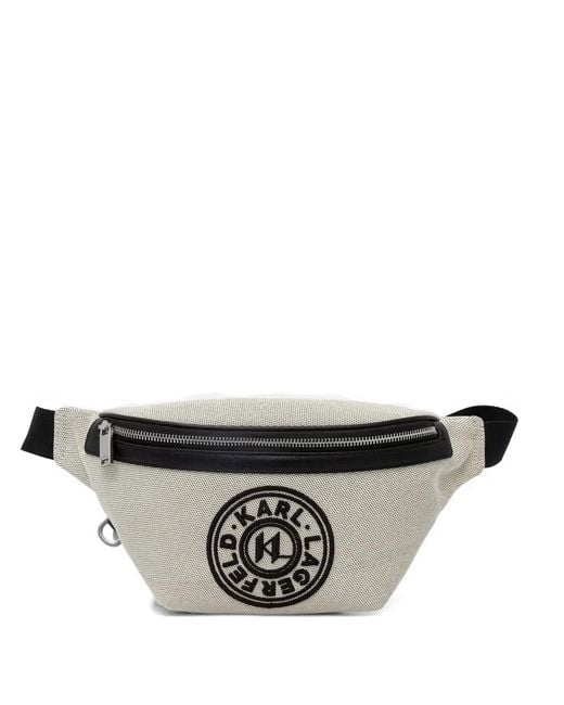 Karl Lagerfeld Natural Logo-Patch Belt Bag for men