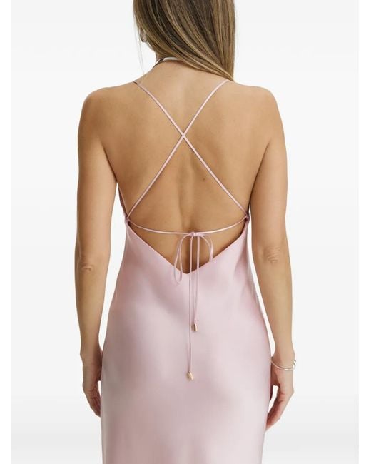 Il Volo Pink Isla Cross-Back Satin Dress