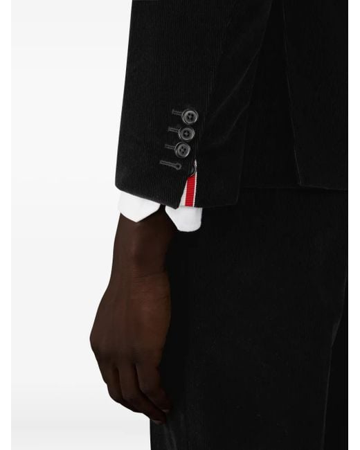 Thom Browne Black Narrow Wale Corduroy Sportcoat for men