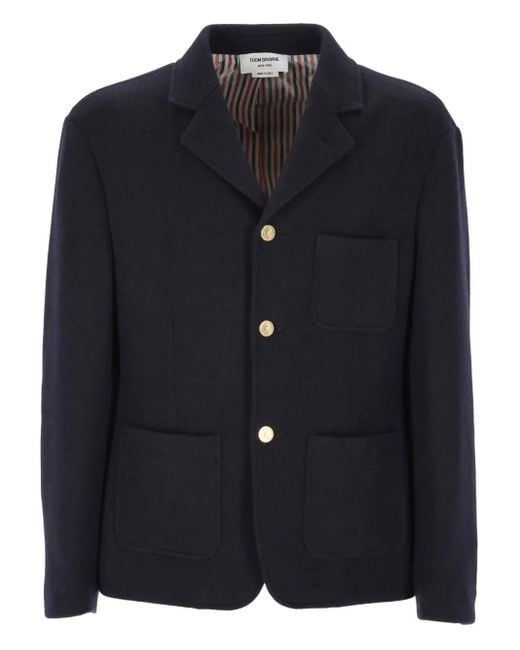 Chaqueta con bolsillo de parche Thom Browne de hombre de color Blue