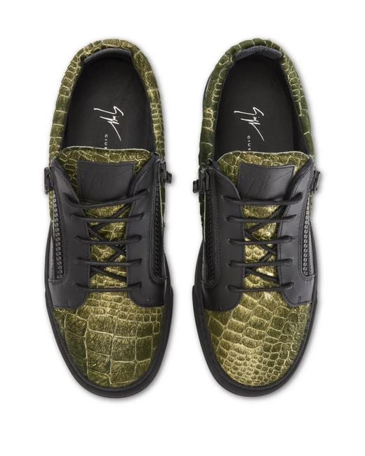 Giuseppe Zanotti Black Frankie Double-Zip Low-Top Sneakers for men