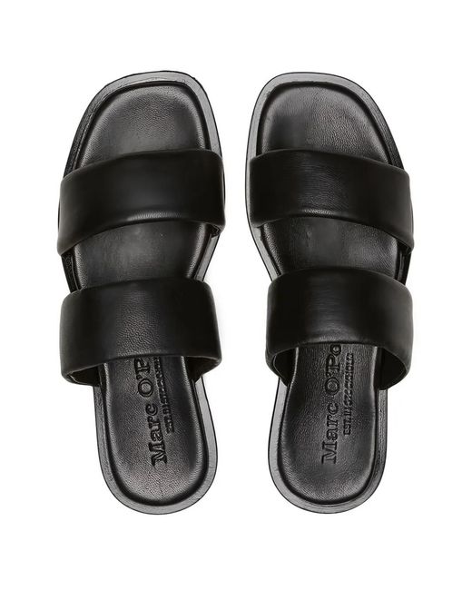 Marc O' Polo Black Marit Dual-Strap Slide Sandals