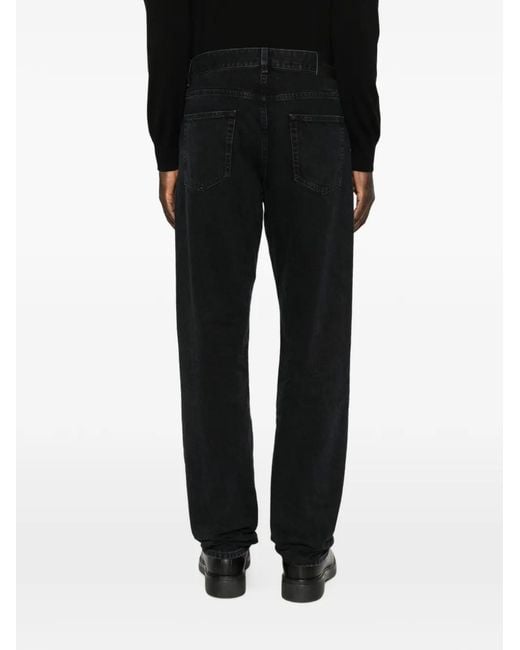 Saint Laurent Black Logo-Patch Jeans for men