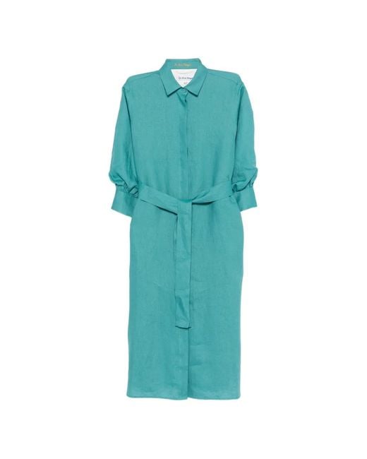 Le Sarte Pettegole Green Tie-Belt Dress