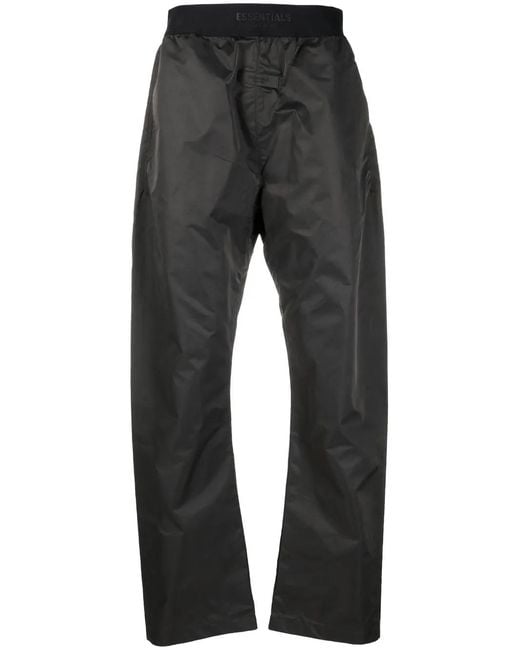 Fear Of God Gray Logo-Waist Straight-Leg Track Pants for men