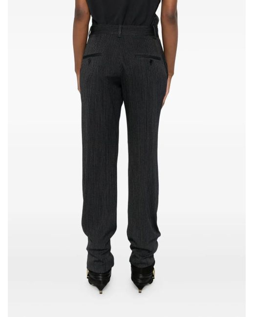 Isabel Marant Black Bundfaltenhose mit Nadelstreifen