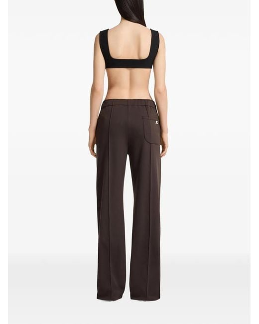 Courreges Black Cut-Out Zip-Up Bodysuit