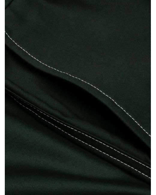 AWAKE NY Green Pleat-Detail Embroidered Trousers for men