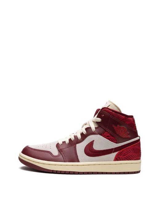 Nike Pink Air 1 Mid "Tiki Leaf" Sneakers